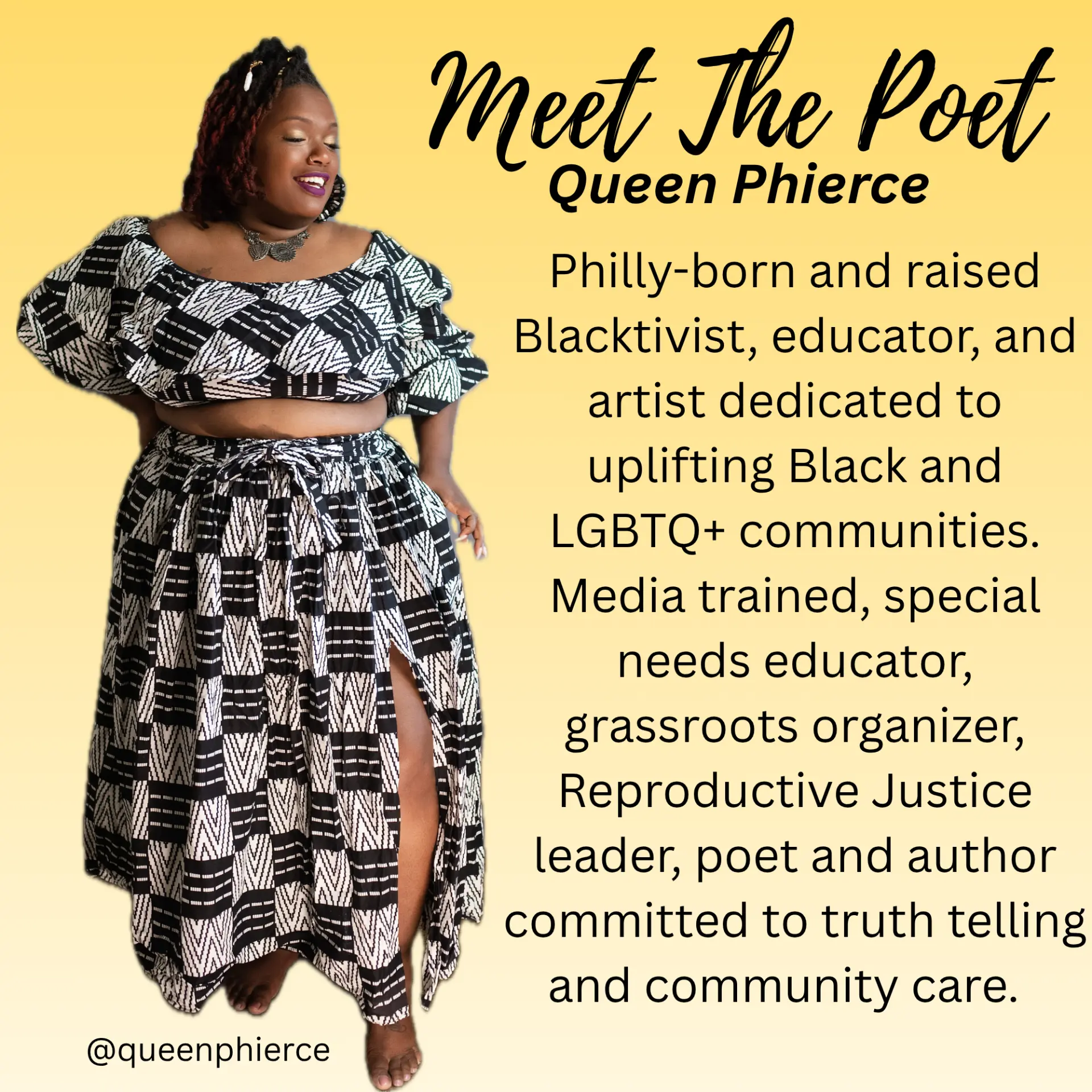 Meet the Poet: Queen Phierce, Philly-born Blacktivist, educator and artist